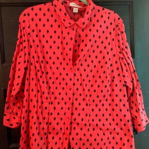 Coldwater Creek Pink with Blue Diamond Shirt